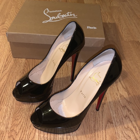 PRICE DROPPED Christian Louboutin Black Lady Peep 150 MM - Picture 3 of 12